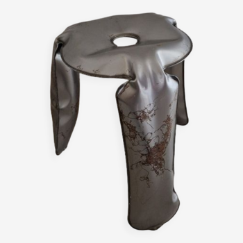 Oskar Zieta (born 1975) - Plopp stool - Rust effect grey lacquered metal