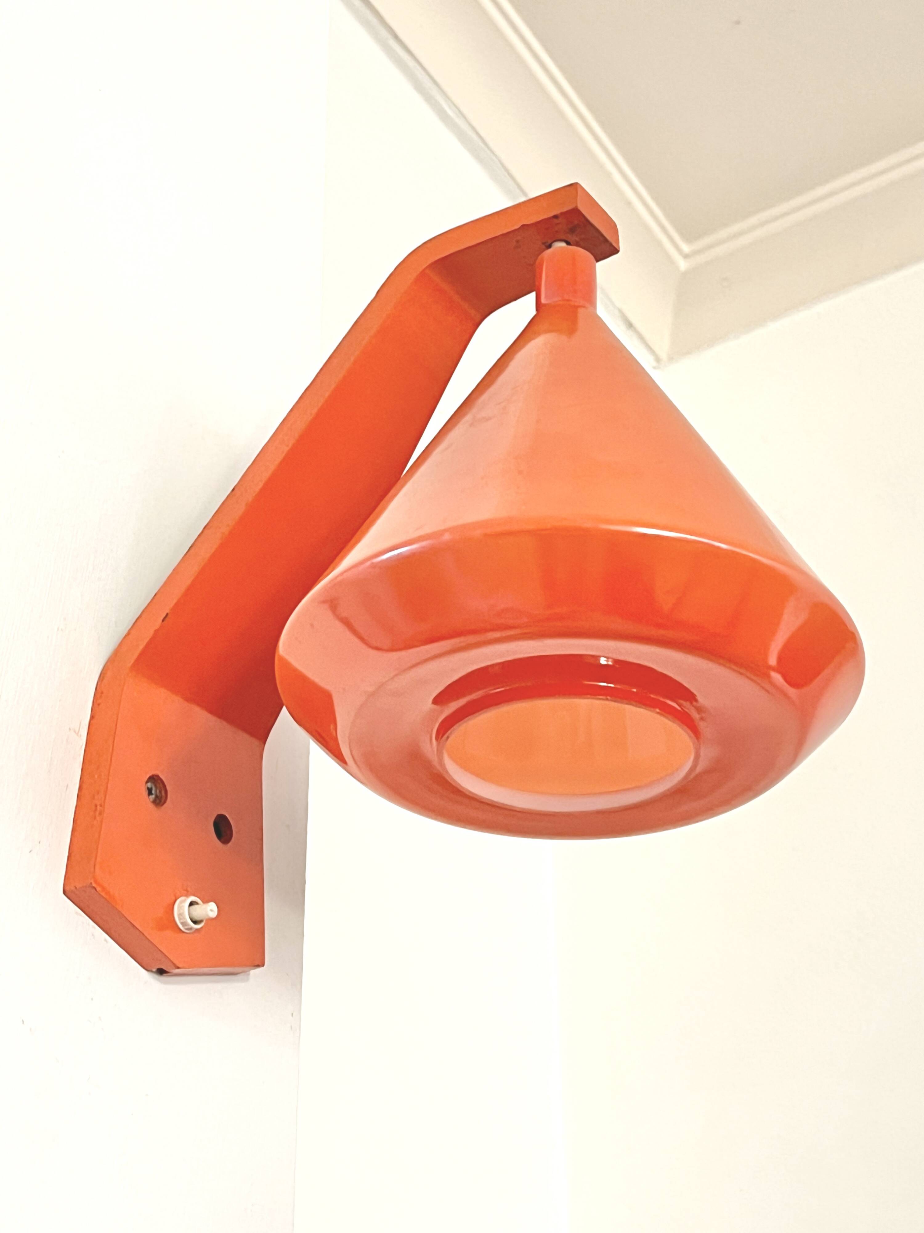 Philips Louis Kalff wall lamp opaline orange