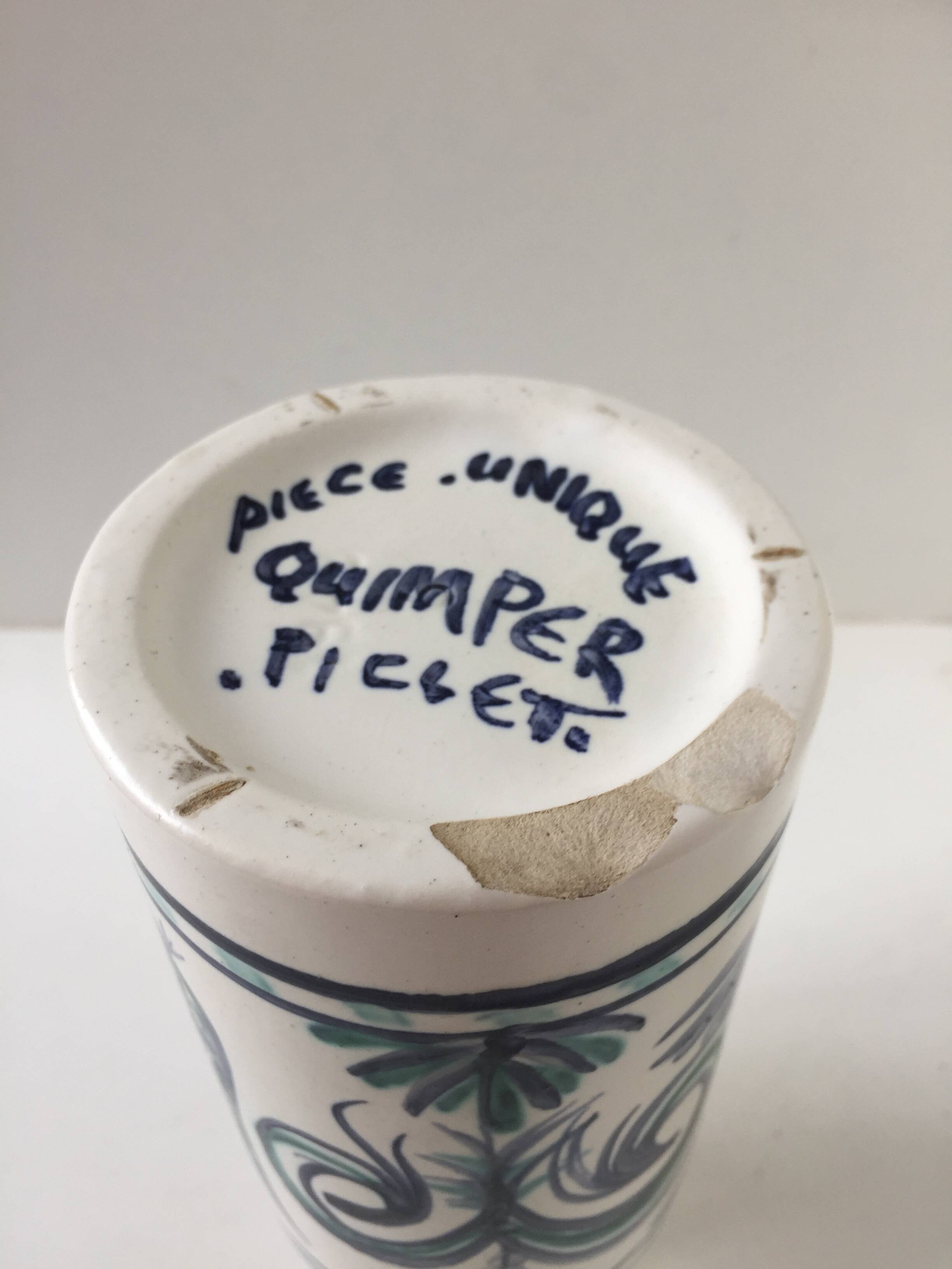 Vase by Alain Piclet in Quimper