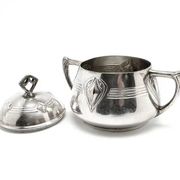 Art Nouveau sugar bowl, silver-plated brass, WMF, Germany, early 20th century