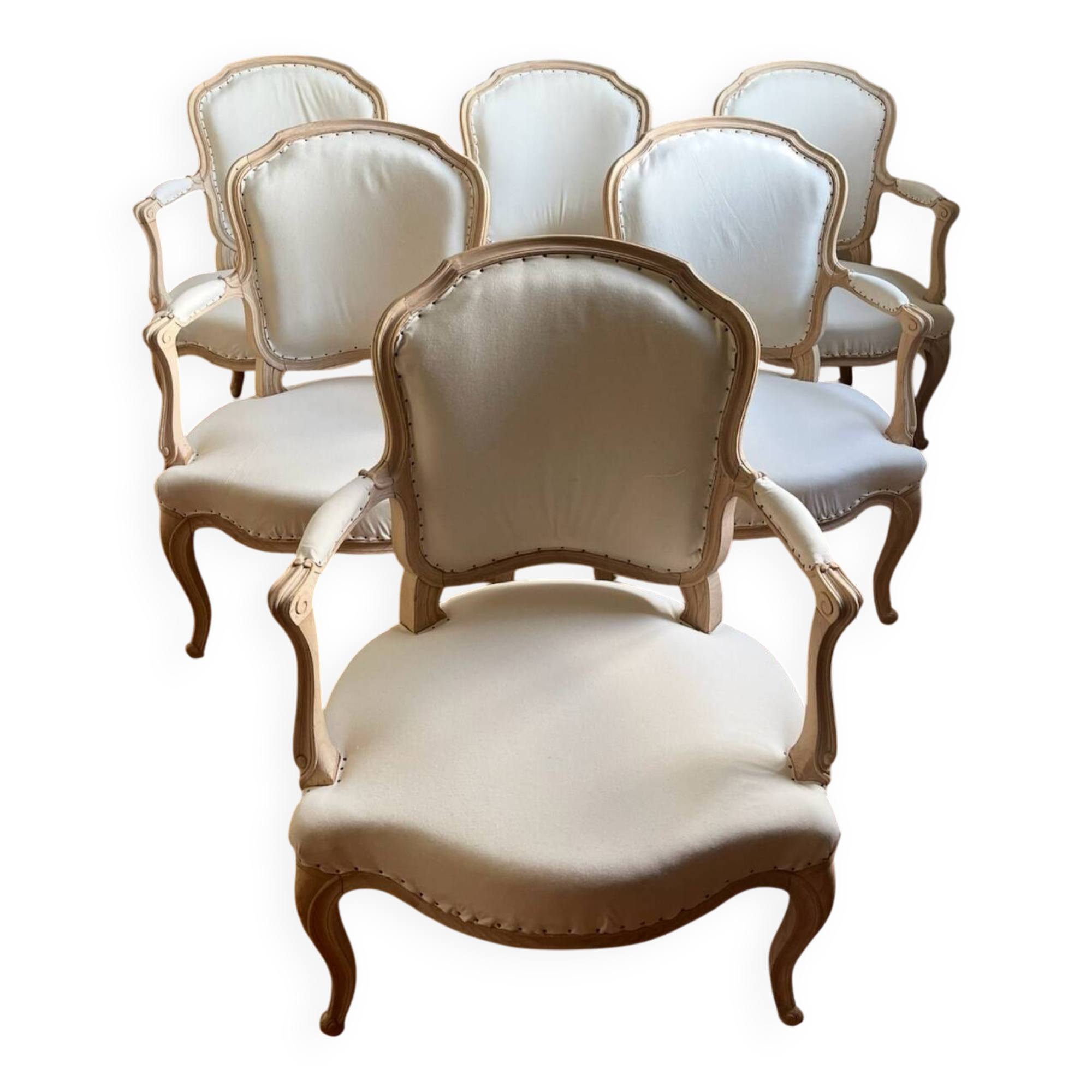 Set of 6 convertible armchairs