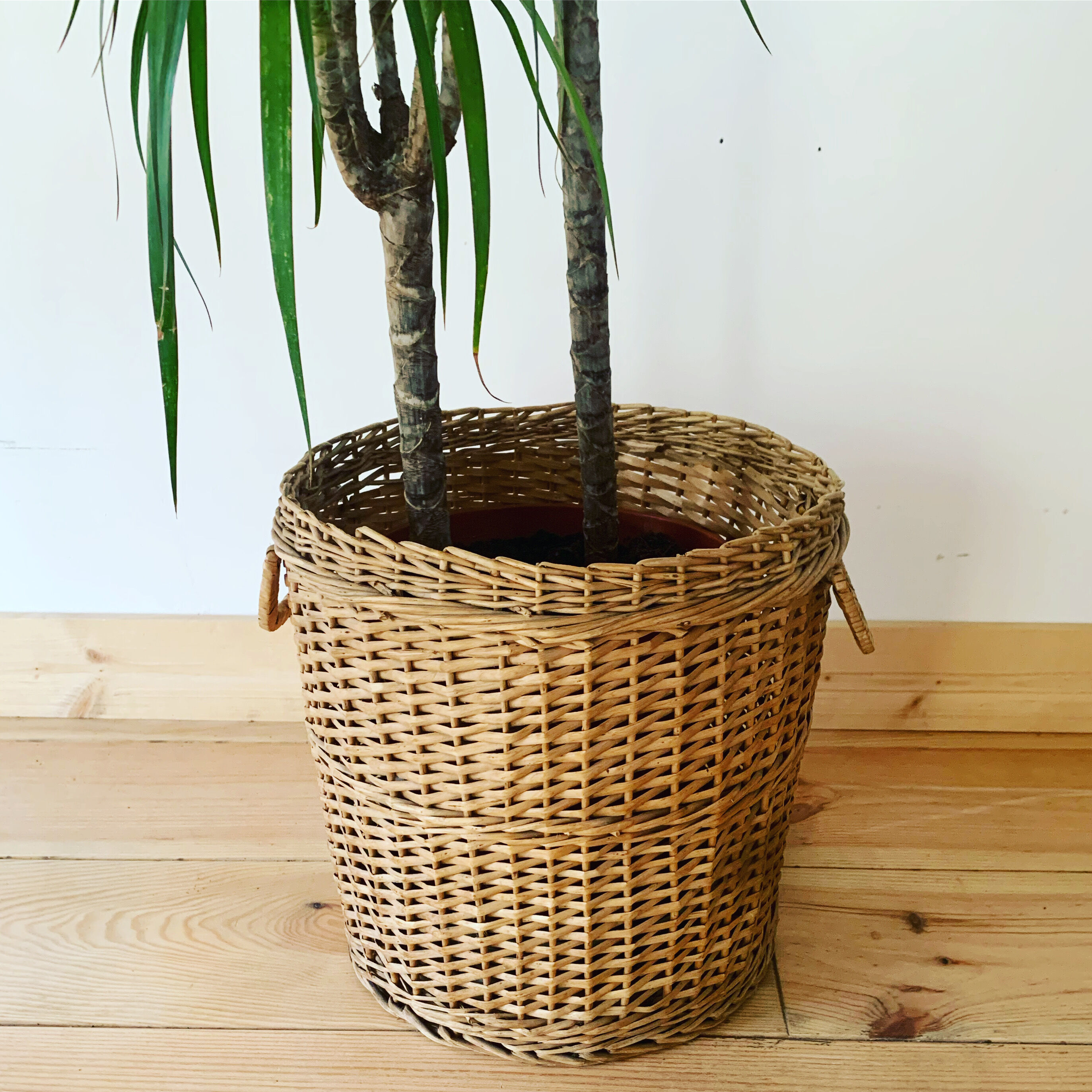 Vintage wicker pot cover