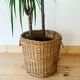 Cache-pot vintage en osier