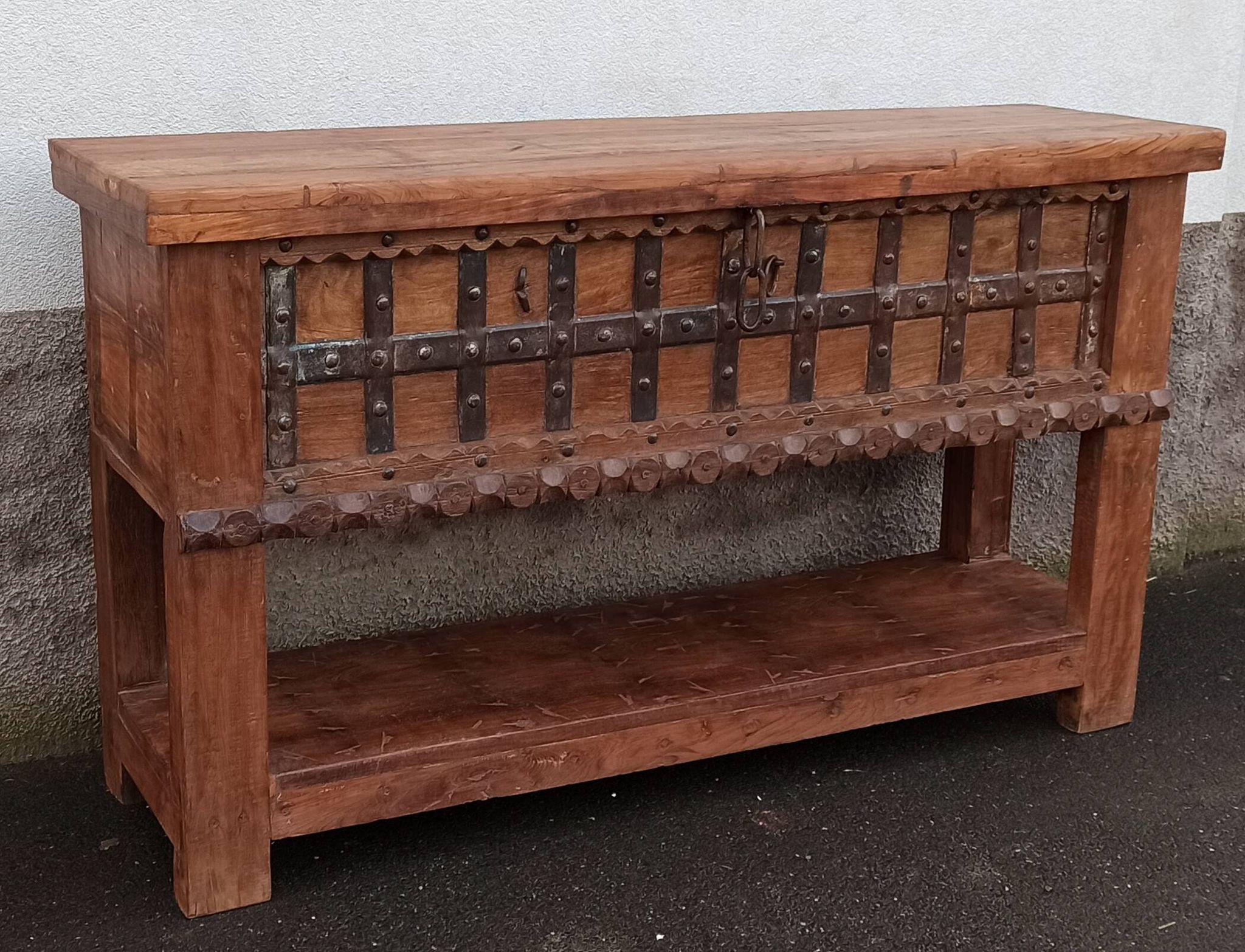 Console coffre en bois