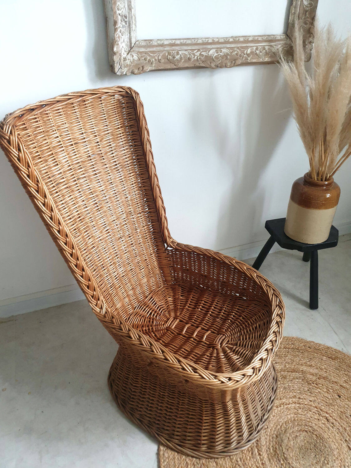 Rattan basket chair