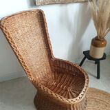Rattan basket armchair