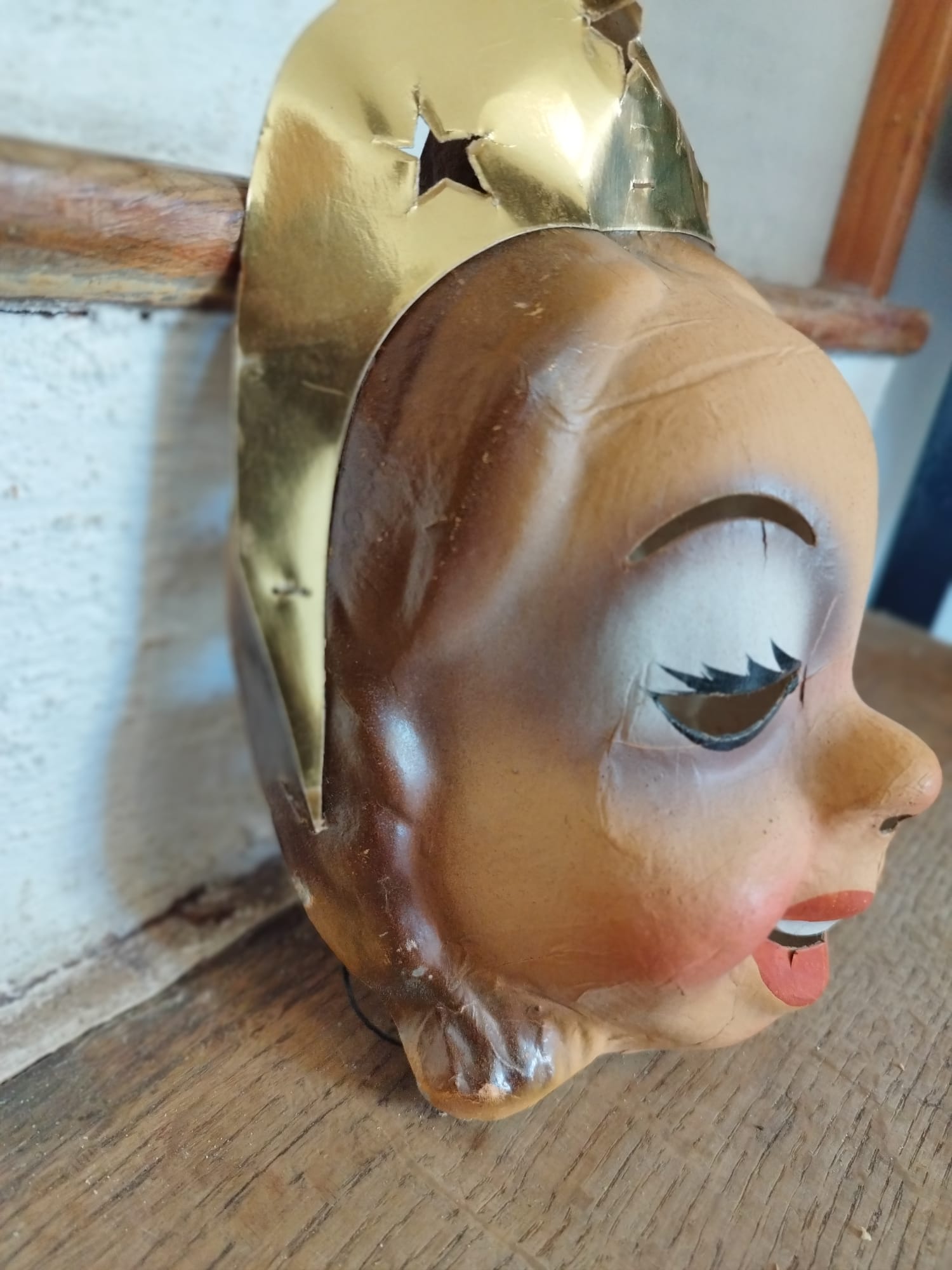 Carnival Mask Queen-Witch in boiled cardboard patented SGDG