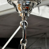 Opalescent chandelier in chrome metal
