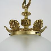 Brass chandelier and engraved glass globe, Louis XV style, 50/60