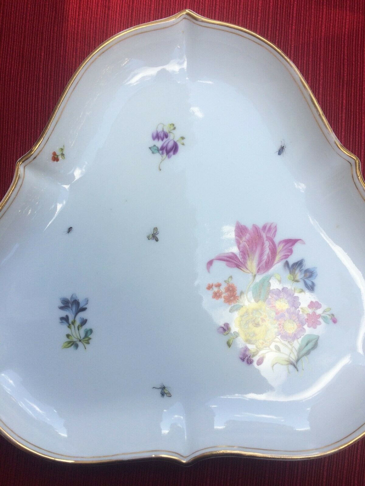 Triangular German porcelain platter