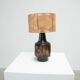1970s dark glazed ceramic Danish lamp