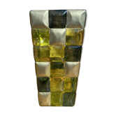 Ancient Vase Murano Polychrome Glass Hand-Painted Checkerboard Pattern Vintage