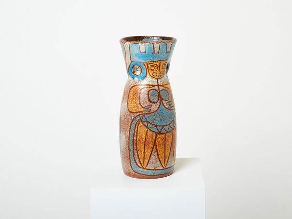 Rare vase céramique émaillée signé Accolay collection Maya vers 1950