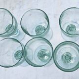 6 Gros Verres A Eau En Verre Vert Biot