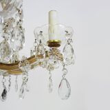 Old chandelier, pendant light, Marie Thérèse light with 9 lights and glass pendants. 1980s