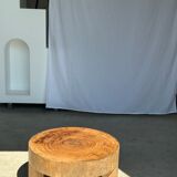 Quadripod coffee table in solid wood monoxyl natural color (dark)