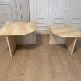 Tables gigognes en travertin, Italie, 1980