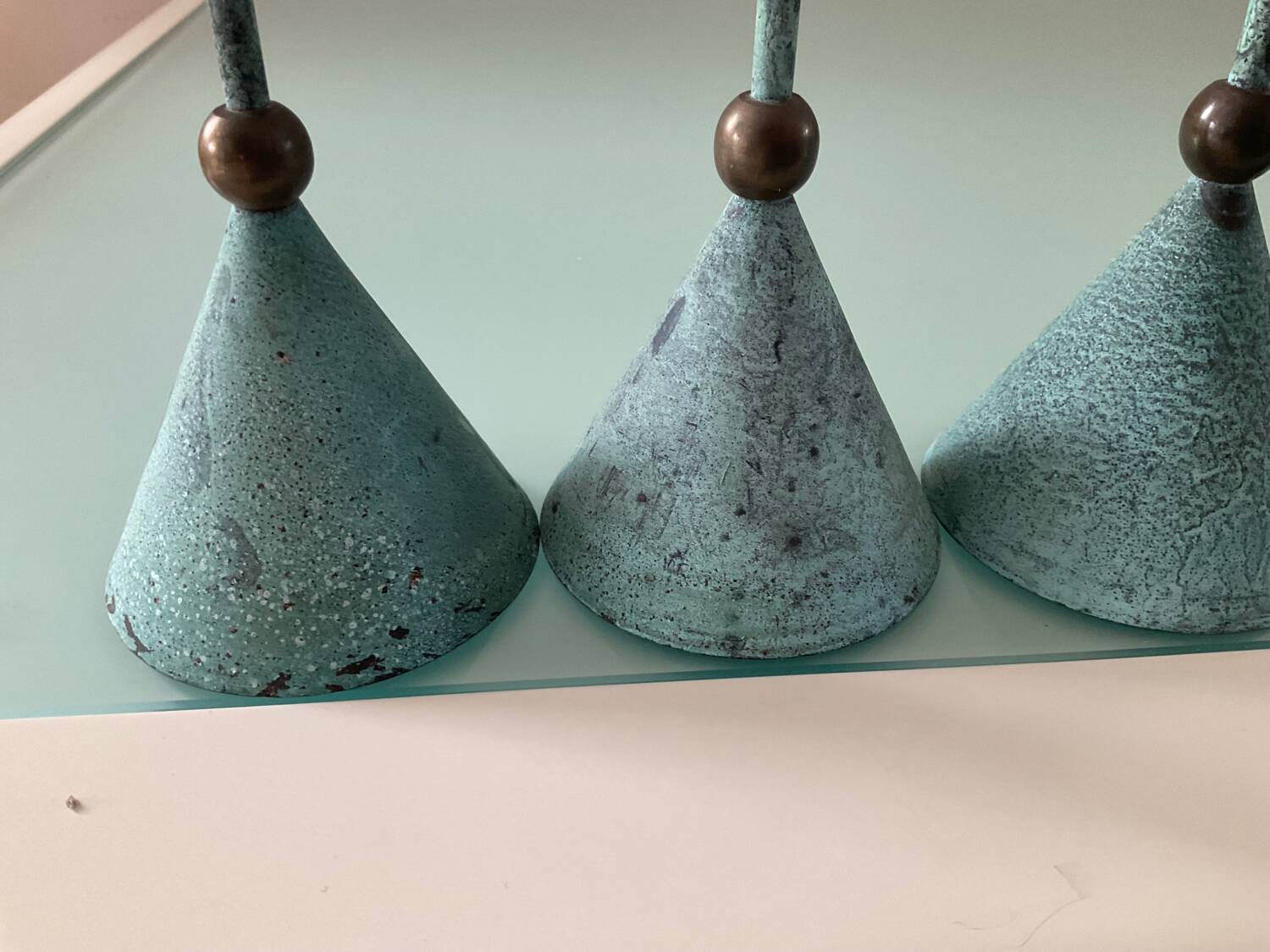 Set of 5 vintage metal candle holders