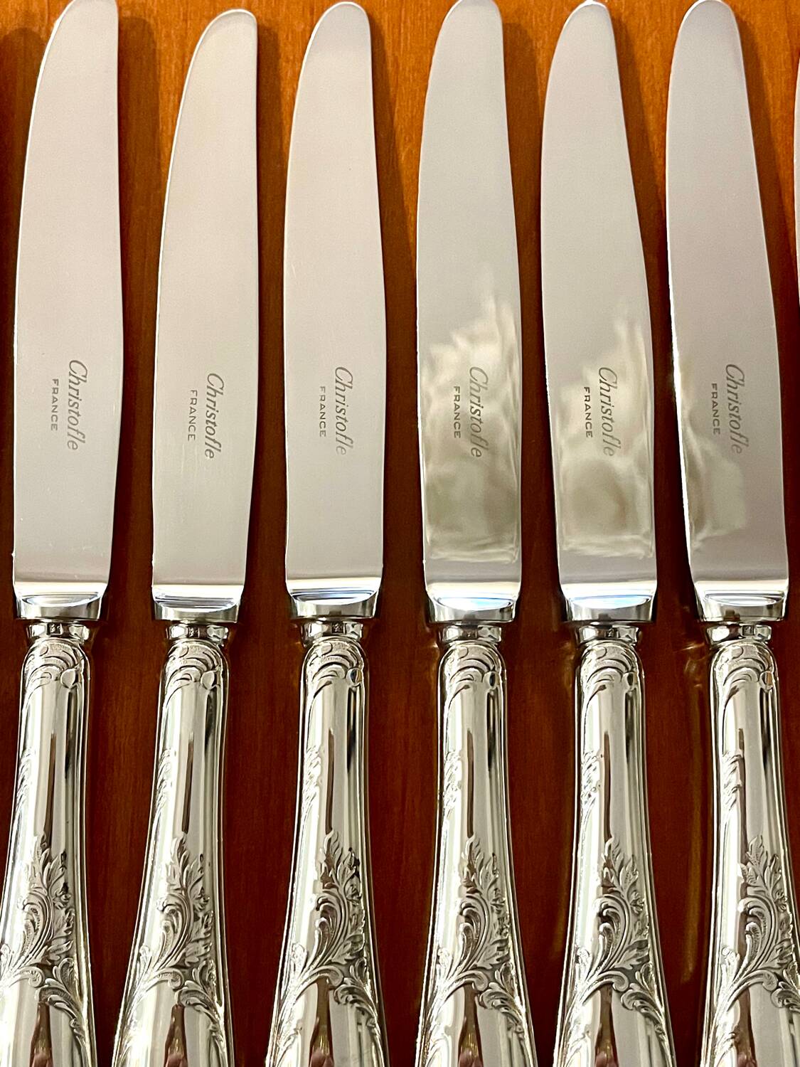 Christofle marly 12 marly knives 19.5 cm superb condition