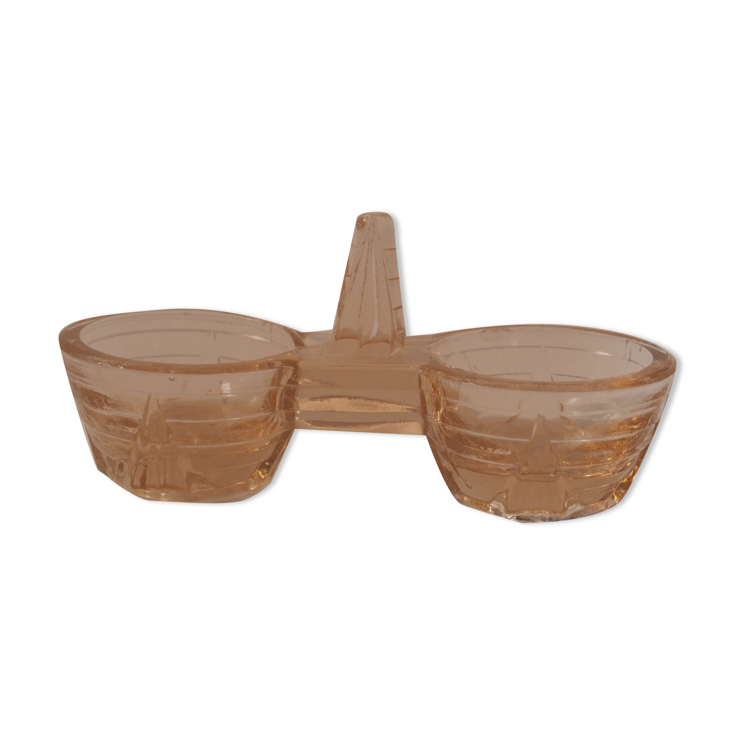 Salière vintage art déco verre rose