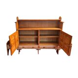 Vintage Brutalist Cabinet In Light Oak And Brass, Guillerme Et Chambron