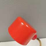 Swedish Elidus table lamp in red with adjustable brass swan neck 1970-80s