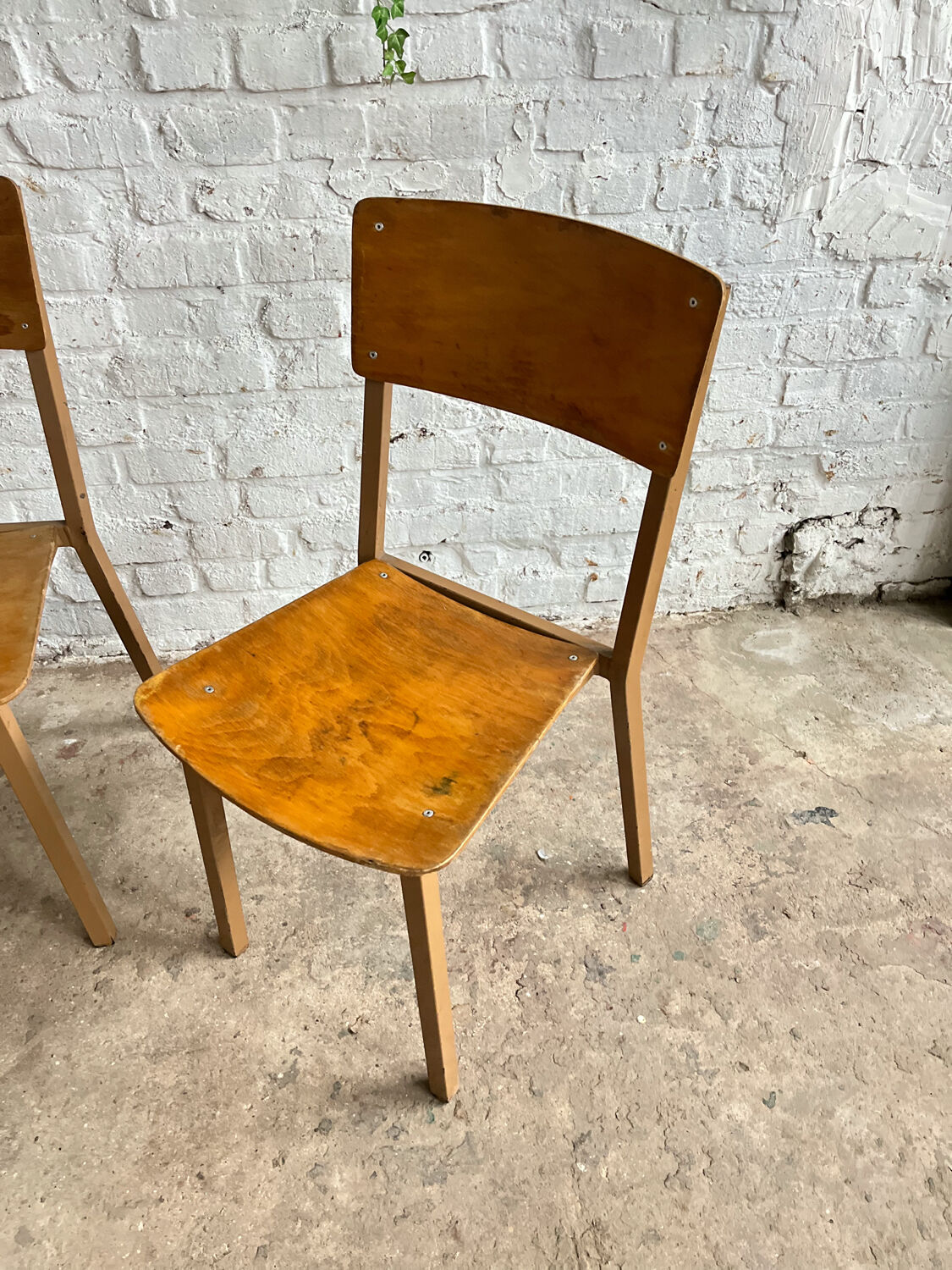 Série de 4 chaises d’école taille adulte