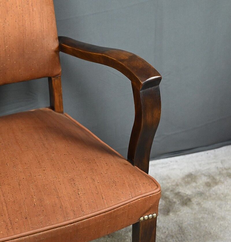 Pair of bridge armchairs in beech - 1940
