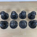 8 brutalist wrought iron hooks