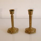 Pair of Scandinavian brass candle holders