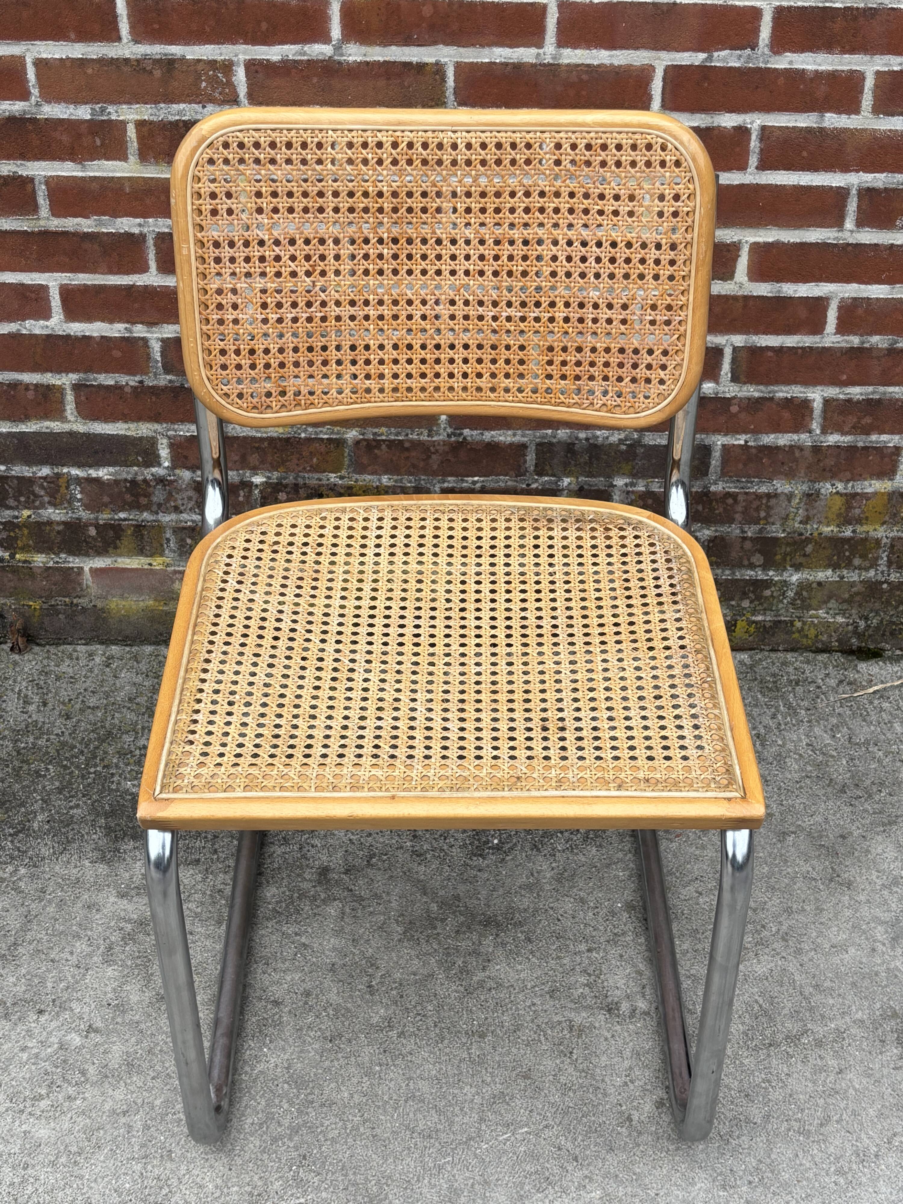 Set of 4 chairs Cesca B32 designed by Marcel Breuer design made in Italy