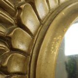 Vintage Sun Mirror Sunburst Mirror Convex Gold Resin 42cm