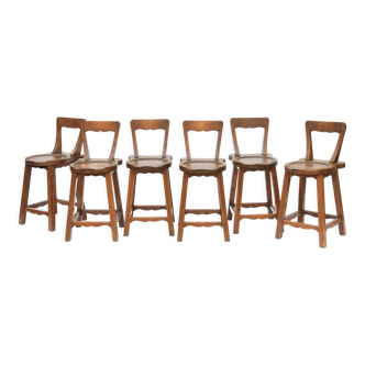 6 oak children's chairs