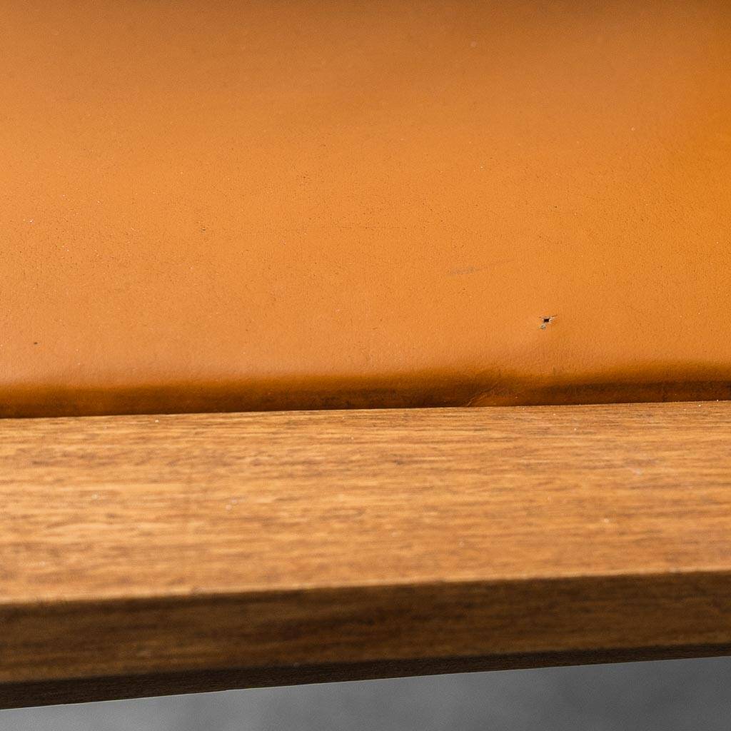 Set de 4 chaises vintage en bois et simili cuir Italie années 70