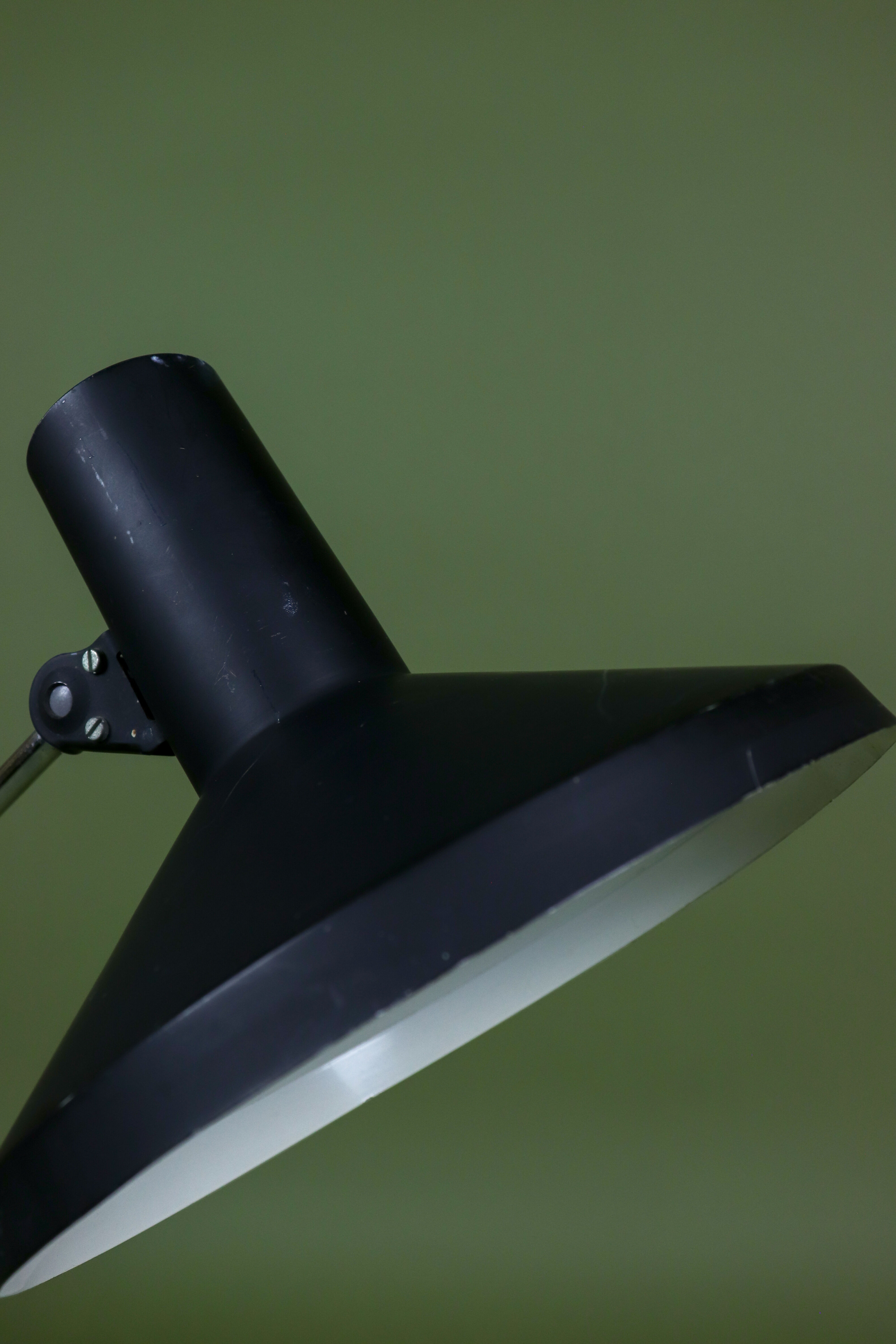 Large black metal vintage industrial desk lamp.