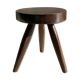 tabouret en bois massif brun assise circulaire plate