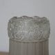 Old frosted glass lamp globe with fluted design – Raised rose decoration – H 14 cm