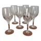 Set of 6 engraved crystal white wine glasses – Vintage elegant glasses