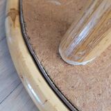 Vintage side table, end table with faux leather top