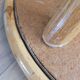 Vintage side table, end table with faux leather top