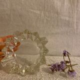Vintage chiseled glass ashtray