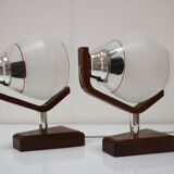 Pair of Wooden Table/Wall Lamps, by Dřevo Humpolec, 1940's, Czechoslovakia
