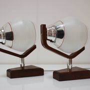 Pair of Wooden Table/Wall Lamps, by Dřevo Humpolec, 1940's, Czechoslovakia