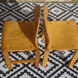 Light wood post-formed chairs, the 2.