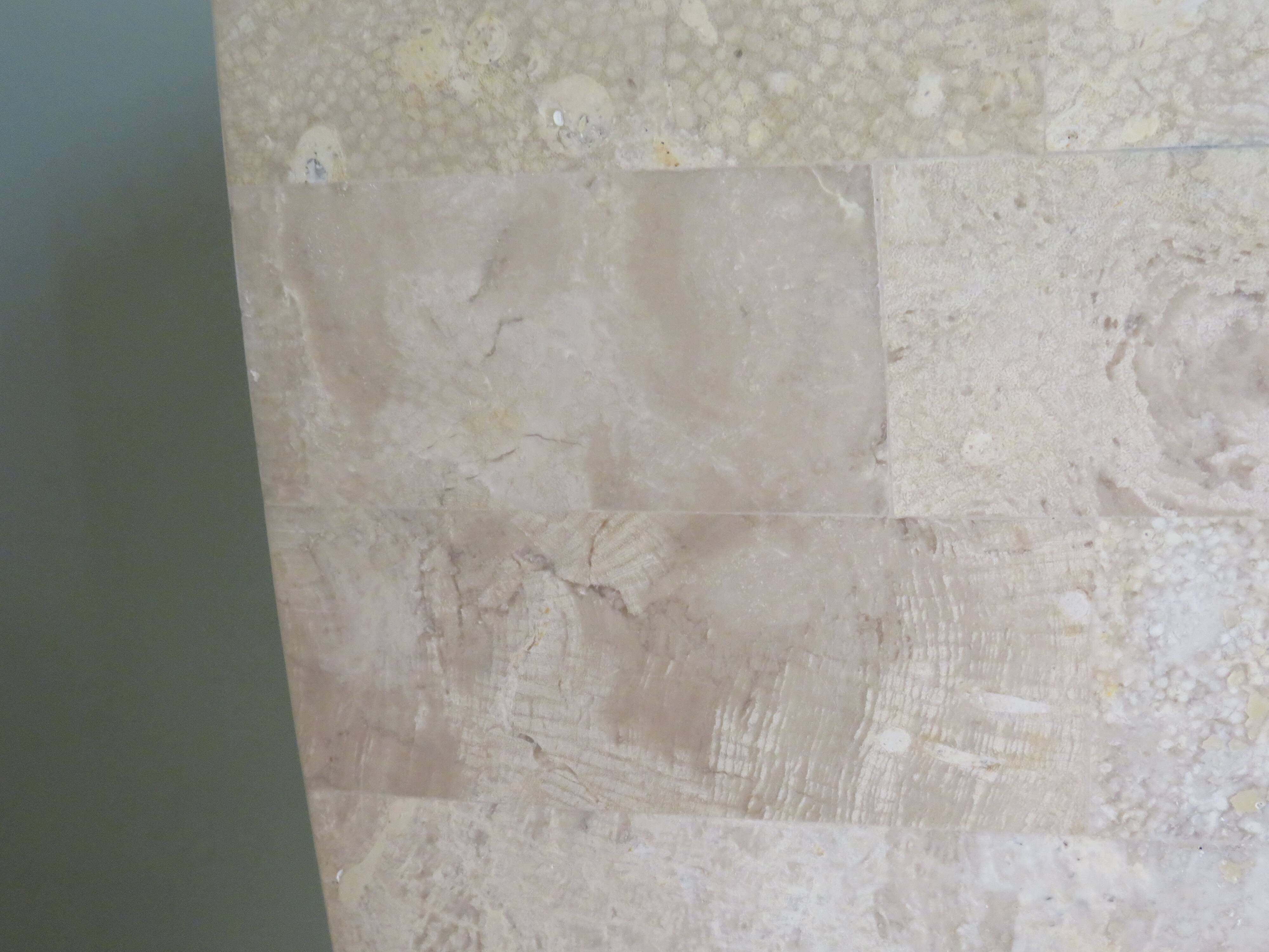 Column, Hollywood Regency style travertine pedestal, 1970s