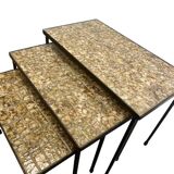 Set of 3 vintage nesting tables / checkered tables