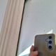 Miroir biseauté et mouluré beige