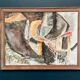 Swedish Original Oil on Canvas – "Abstract Composition" by Eivor Lindberg – 1967 – Signed – Vintage and Framed – 68 × 52 cm (26.8 in × 20.5 in)
