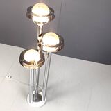 Lampadaire Space Age chromé et verre, années 1970