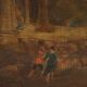 Ancient landscape painting with architecture, oil on canvas, 18th century.